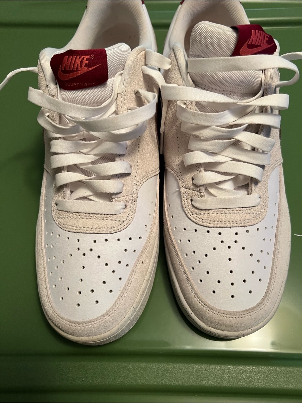 Nike Women's Low-Top Sneakers in White and Red - Picture 2 of 15